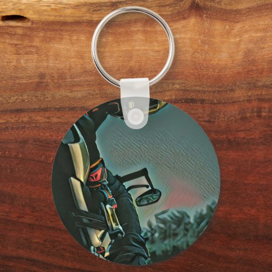 Motorradrennen Schlüsselanhänger (Vorderseite)