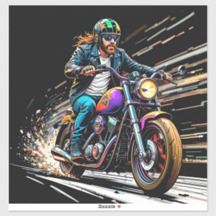 Motorradrennfahrer Aufkleber