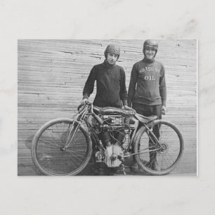 Motorradrennfahrer-Postkarte aus den 1930er Jahren Postkarte