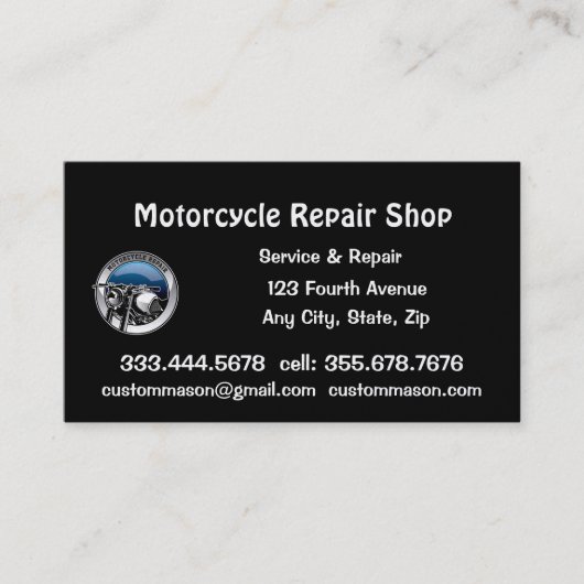 Motorradreparatur und Service-Shop Visitenkarte (Vorderseite)