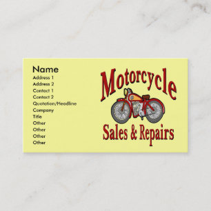 Motorradreparaturen, Visitenkarte