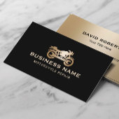 Motorradreparaturservice Modernes Black & Gold Visitenkarte