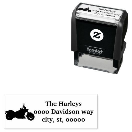 MotorradRücksendeadresse Permastempel (Beispiel)