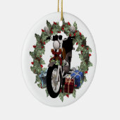 Motorradschatz und Geschenke Rund Weihnachten Keramikornament (Rechts)