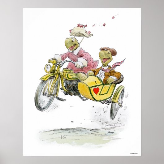 Motorradschildkröten drucken poster (Vorne)