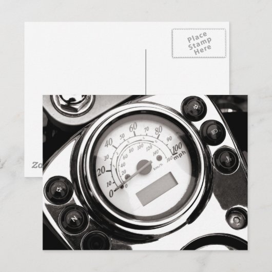 Motorradspeedometer Postkarte (Vorne/Hinten)