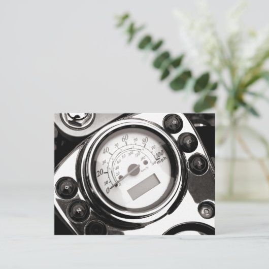 Motorradspeedometer Postkarte (Stehend Vorderseite)