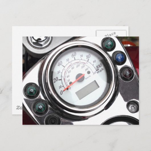 Motorradspeedometer Postkarte (Vorne/Hinten)