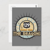 Motorradstraße - der Drache geht die Lücke Postkarte (Vorne/Hinten)