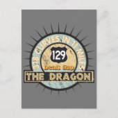 Motorradstraße - der Drache geht die Lücke Postkarte (Vorderseite)