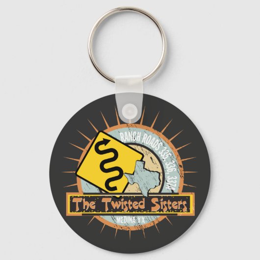 Motorradstraße Die gedrehten Schwestern Schlüsselanhänger (Vorderseite)