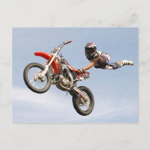 Motorradstunts Postkarte