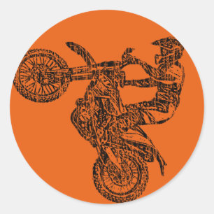Motorradsüchtiger Runder Aufkleber