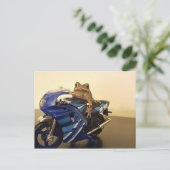 Motorradtoilette Postkarte (Stehend Vorderseite)