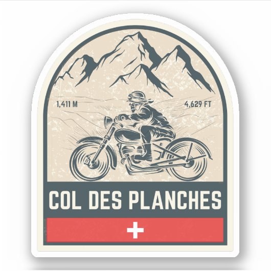 Motorradtour Col des Planches Aufkleber (Vorderseite)
