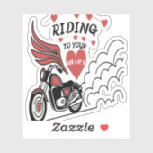 Motorradvalentinstag Aufkleber (Blatt)