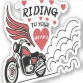Motorradvalentinstag Aufkleber (Vorderseite)