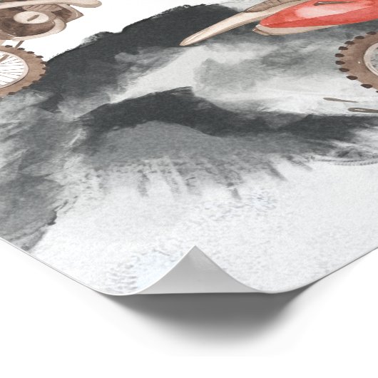 Motorradwagen Babydusche Begrüßungszeichen Poster (Ecke)