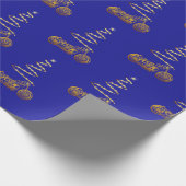 Motorradweihnachtsfest mit goldenem Fahrrad und Ba Geschenkpapier (Ecke)