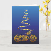 Motorradweihnachtsfest mit goldenem Fahrrad und Ba Karte (Gelbe Blume)