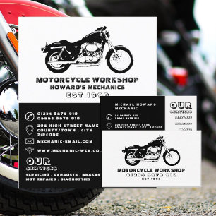Motorradwerkstatt, Mechaniker- und Reparaturwerbun Flyer