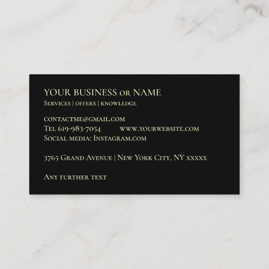 Motorradwerkstatt Visitenkarte (Rückseite)