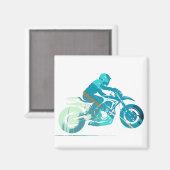 Motorradwettbewerb Silhouette Magnet (Vorderseite/Rückseite)