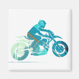 Motorradwettbewerb Silhouette Magnet