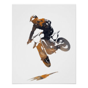 Motorradwettbewerb Silhouette Poster