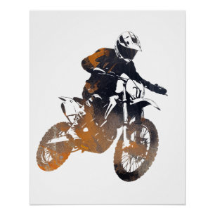 Motorradwettbewerb Silhouette Poster