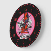 Motorrollenbabe und Karten mit benutzerdefiniertem Große Wanduhr (Winkel)