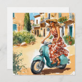 Motorroller auf Sardinien Feiertagskarte (Vorne/Hinten)