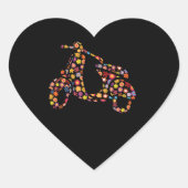 Motorroller-Blume Herz-Aufkleber (Vorderseite)