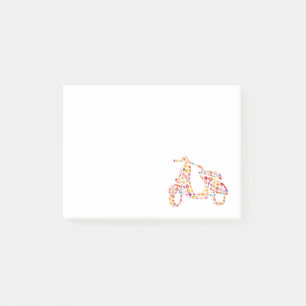 Motorroller Blumenmuster Post-it Klebezettel
