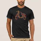 Motorroller Blumenmuster T-Shirt (Vorderseite)