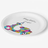 Motorroller mit Rainbow-Motorroller Pappteller (Schrägansicht)