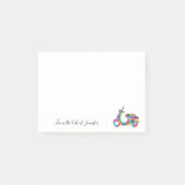 Motorroller mit Rainbow-Motorroller Post-it Klebezettel (Vorderseite)