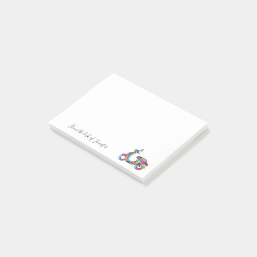 Motorroller mit Rainbow-Motorroller Post-it Klebezettel (angewinkelt)