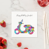 Motorroller mit Rainbow-Motorroller Serviette (Beispiel)
