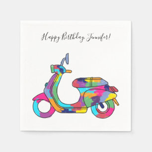 Motorroller mit Rainbow-Motorroller Serviette