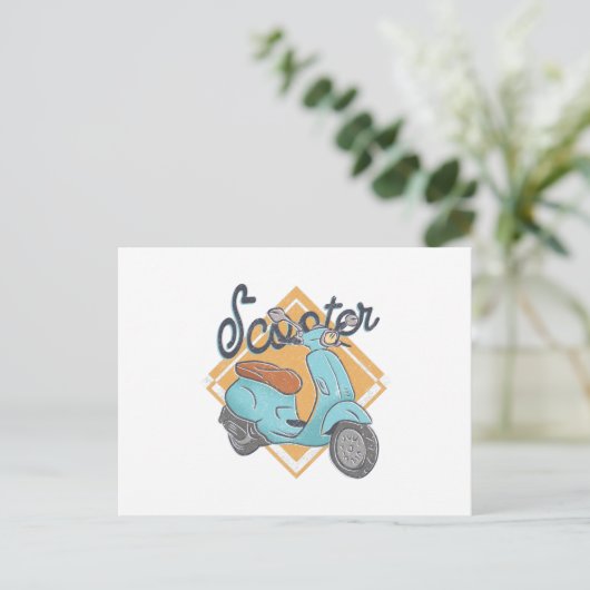 Motorroller Postkarte (Stehend Vorderseite)