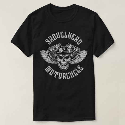 Motorschädel und Flügel T-Shirt (Design vorne)