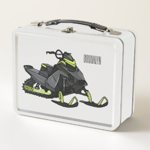 Motorschlitten Cartoon-Illustration Metall Brotdose