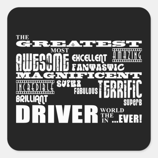Motorsport-Fahrer Beste Fahrer-Welt Quadratischer Aufkleber (Vorderseite)