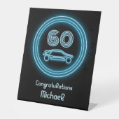 Motorsport Fast Car Thema - jede Zahl Maskuline Sockelschild (Vorderseite)