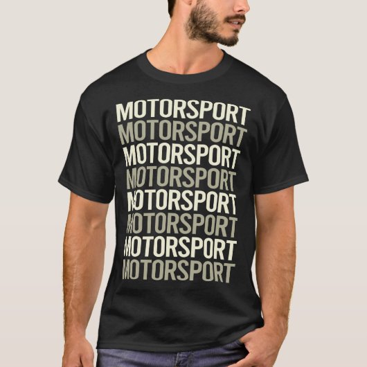 Motorsport mit weißem Text T-Shirt (Vorderseite)