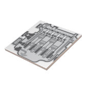 Motorvektor mit 4 Zylindern Fliese (Seite)