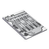 Motorvektor mit 4 Zylindern Notizblock (Rechte Seite)