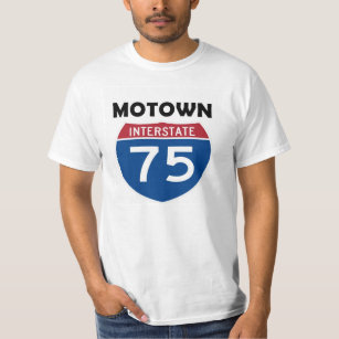 Motown I-75 Verkehrsschild Detroit Michigan T-Shirt