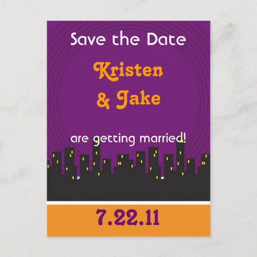 Motown Lila Ankündigungspostkarte (Vorderseite)